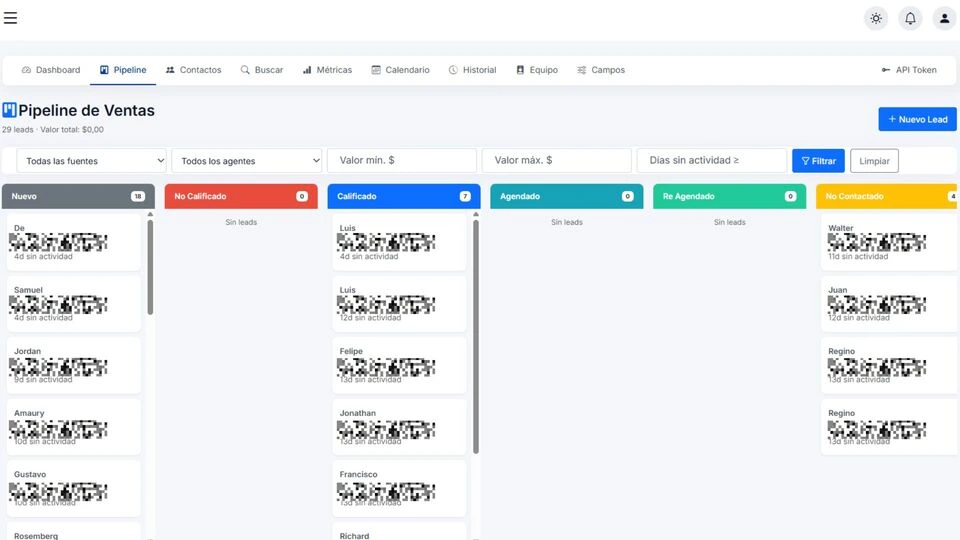 CRM para seguimiento de leads